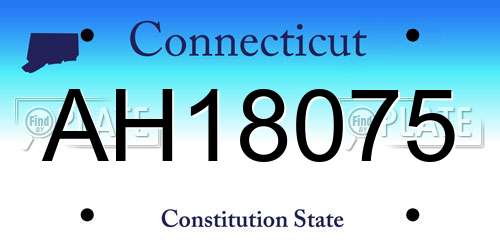 AH18075 Connecticut License Plate