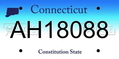 AH18088 Connecticut License Plate