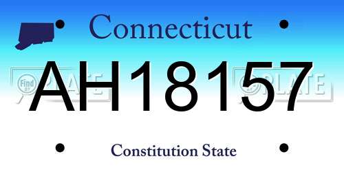 AH18157 Connecticut License Plate
