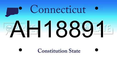 AH18891 Connecticut License Plate