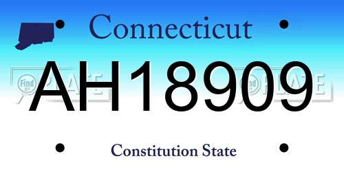 AH18909 Connecticut License Plate
