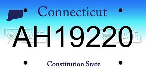 AH19220 Connecticut License Plate