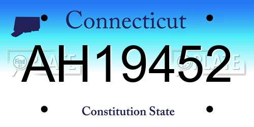 AH19452 Connecticut License Plate