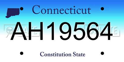 AH19564 Connecticut License Plate