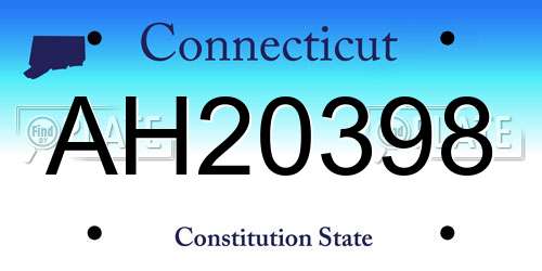 AH20398 Connecticut License Plate
