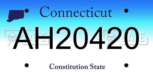 AH20420 Connecticut License Plate