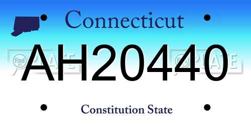 AH20440 Connecticut License Plate