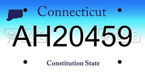 AH20459 Connecticut License Plate