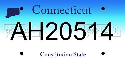 AH20514 Connecticut License Plate