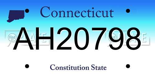 AH20798 Connecticut License Plate