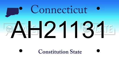 AH21131 Connecticut License Plate