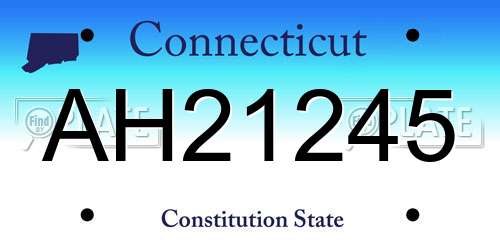 AH21245 Connecticut License Plate