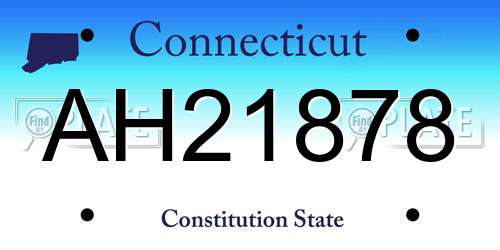 AH21878 Connecticut License Plate