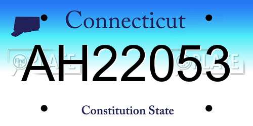 AH22053 Connecticut License Plate