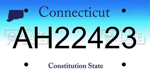 AH22423 Connecticut License Plate