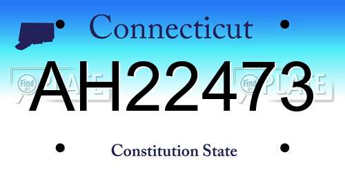 AH22473 Connecticut License Plate