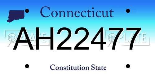 AH22477 Connecticut License Plate