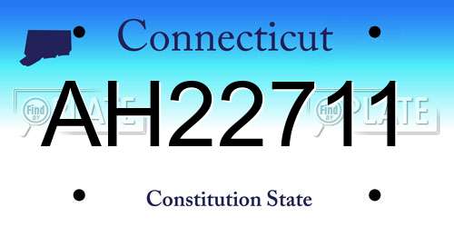 AH22711 Connecticut License Plate