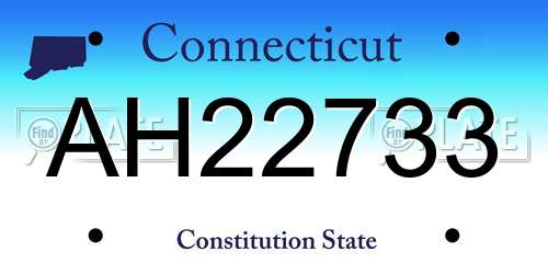 AH22733 Connecticut License Plate