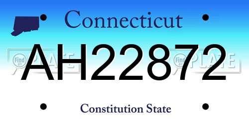 AH22872 Connecticut License Plate
