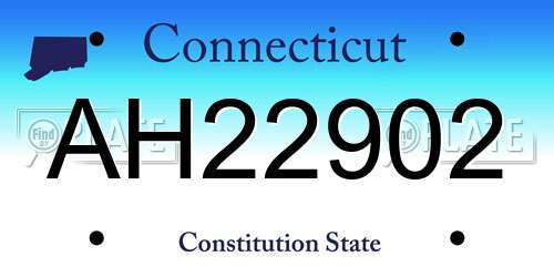AH22902 Connecticut License Plate