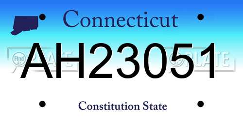 AH23051 Connecticut License Plate