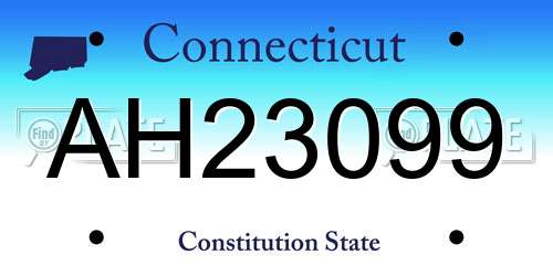 AH23099 Connecticut License Plate