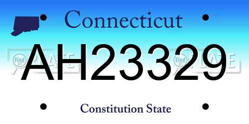 AH23329 Connecticut License Plate
