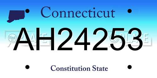 AH24253 Connecticut License Plate