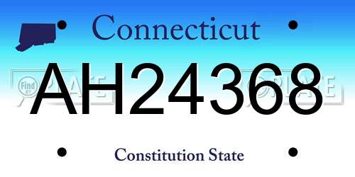 AH24368 Connecticut License Plate