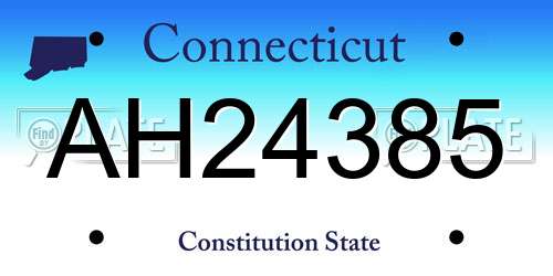 AH24385 Connecticut License Plate