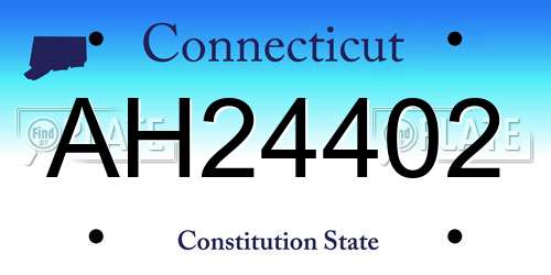 AH24402 Connecticut License Plate