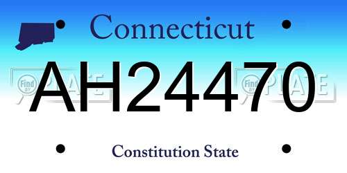 AH24470 Connecticut License Plate