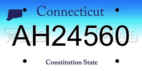 AH24560 Connecticut License Plate