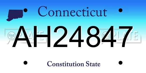 AH24847 Connecticut License Plate
