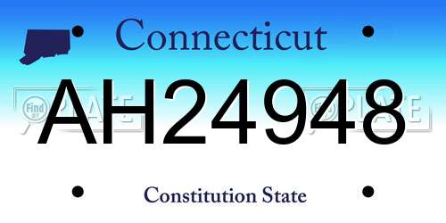 AH24948 Connecticut License Plate