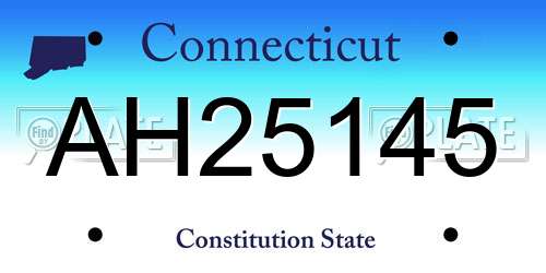 AH25145 Connecticut License Plate