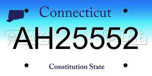 AH25552 Connecticut License Plate
