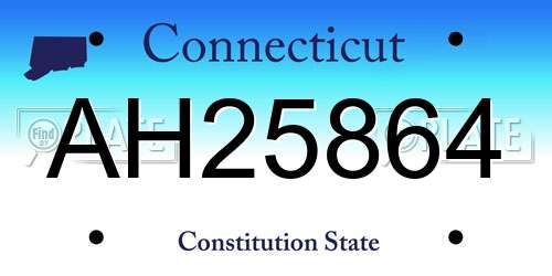 AH25864 Connecticut License Plate