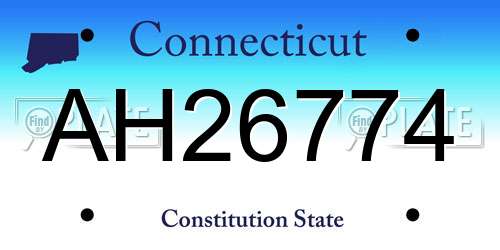 AH26774 Connecticut License Plate