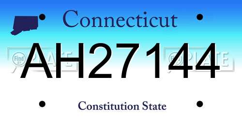 AH27144 Connecticut License Plate