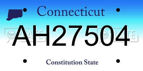 AH27504 Connecticut License Plate