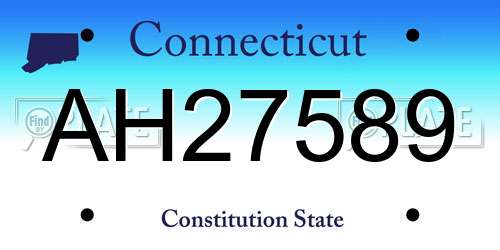 AH27589 Connecticut License Plate