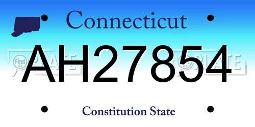 AH27854 Connecticut License Plate