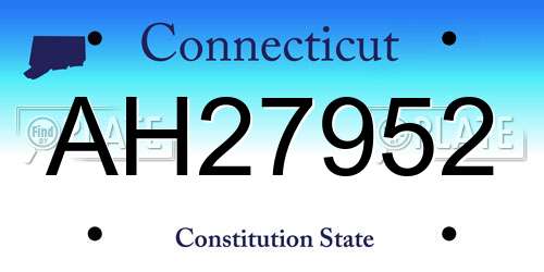 AH27952 Connecticut License Plate