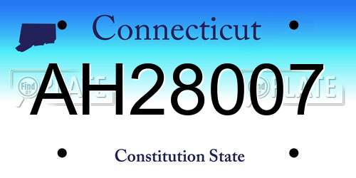AH28007 Connecticut License Plate
