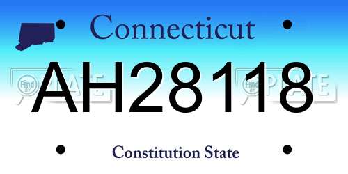 AH28118 Connecticut License Plate