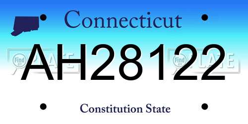 AH28122 Connecticut License Plate