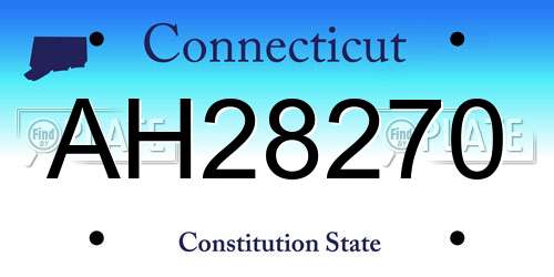 AH28270 Connecticut License Plate