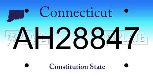 AH28847 Connecticut License Plate